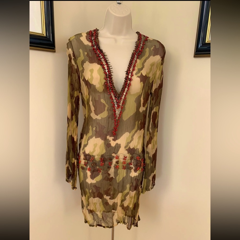 SHREY Women’s Ladies Camouflage Swimsuit Coverup Dress Sz M